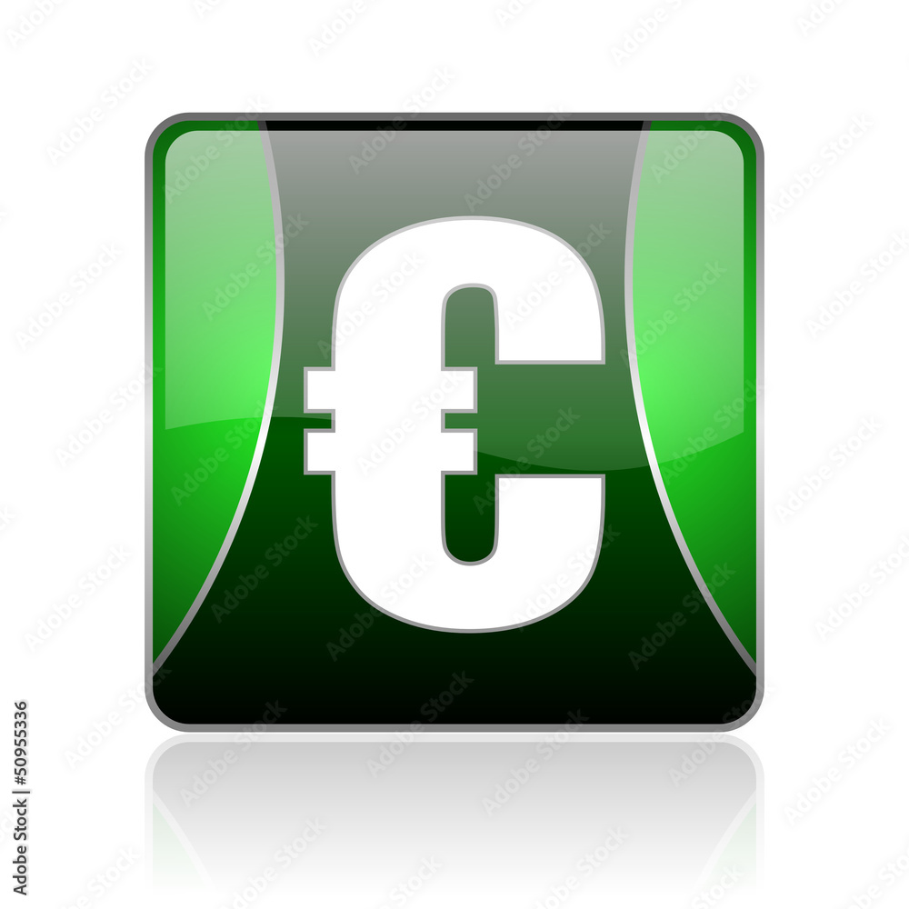 euro black and green square web glossy icon euro black and green square web glossy icon