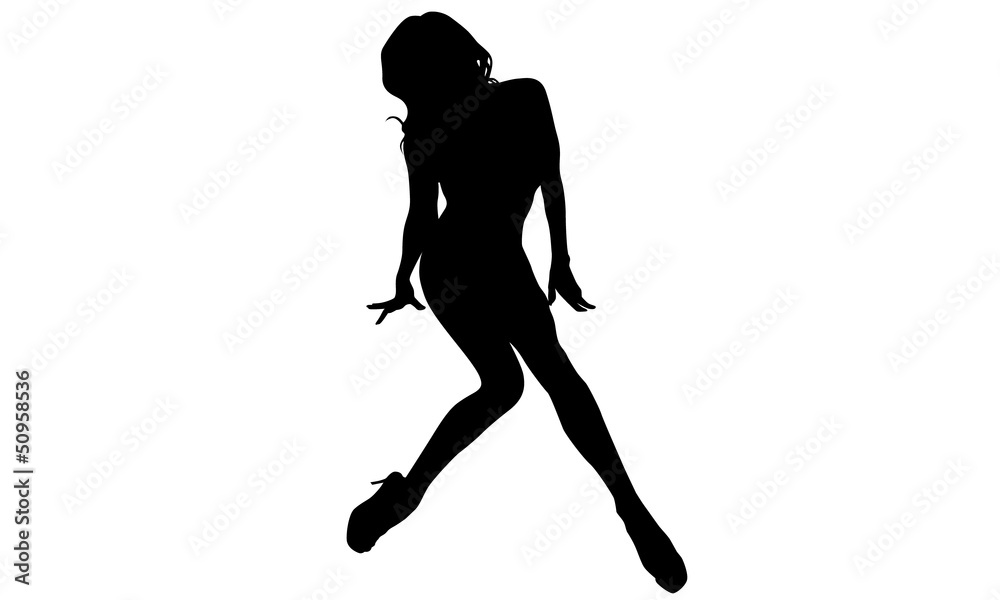 Sexy silhouette of a woman sitting vector de Stock | Adobe Stock