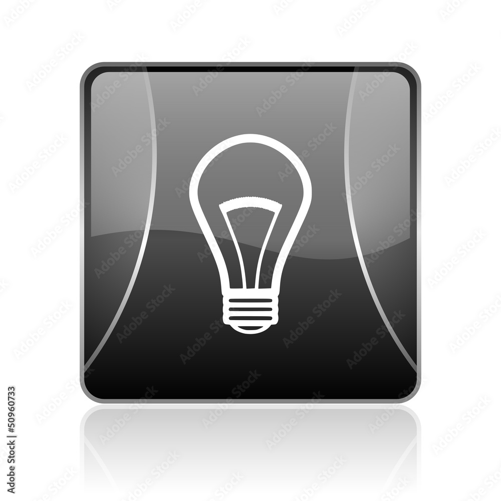 light bulb black square web glossy icon light bulb black square web glossy icon