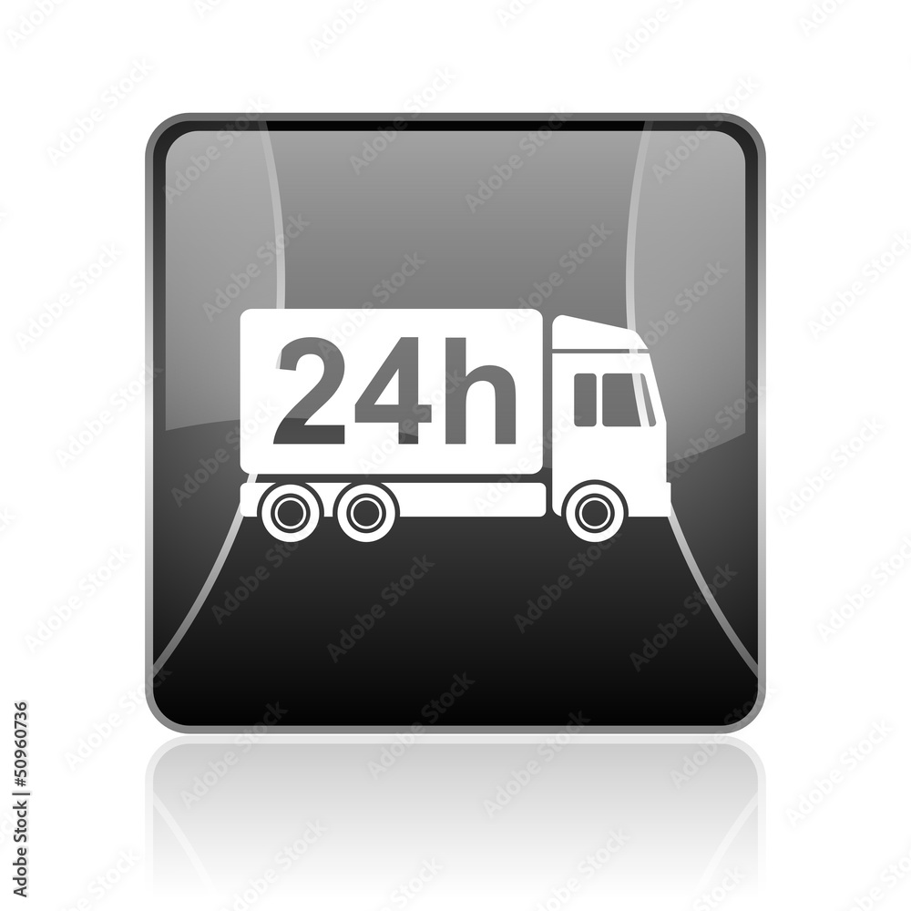 delivery 24h black square web glossy icon delivery 24h black square web glossy icon