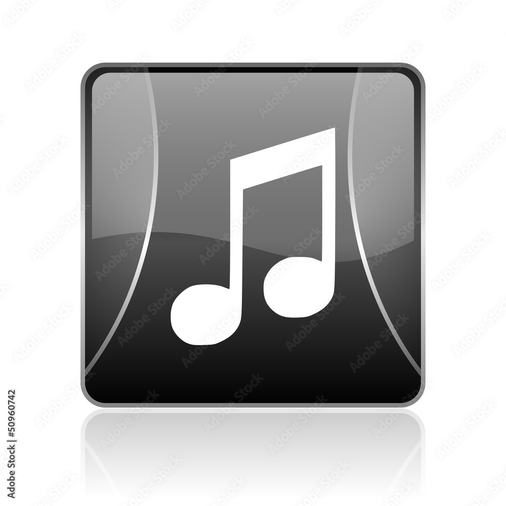 music black square web glossy icon music black square web glossy icon