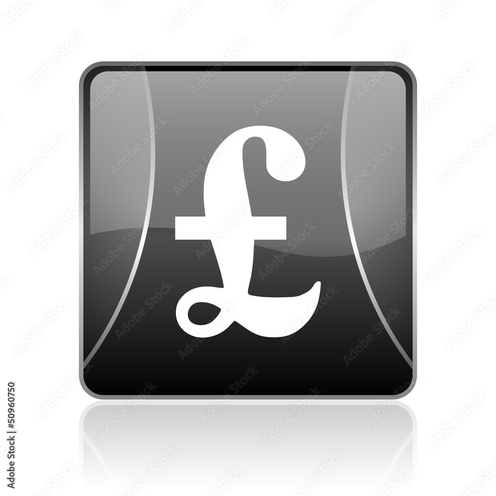 pound black square web glossy icon pound black square web glossy icon