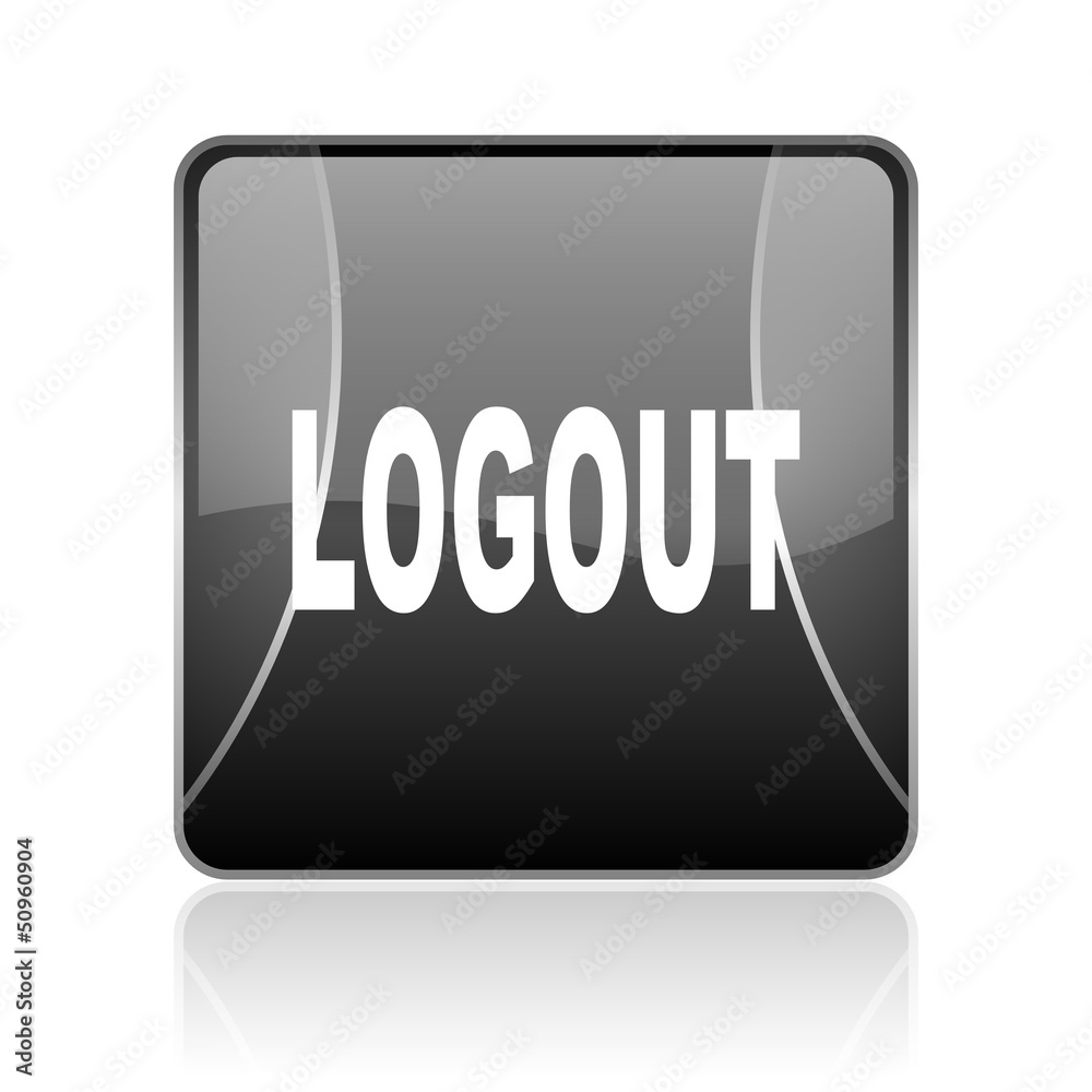 logout black square web glossy icon logout black square web glossy icon