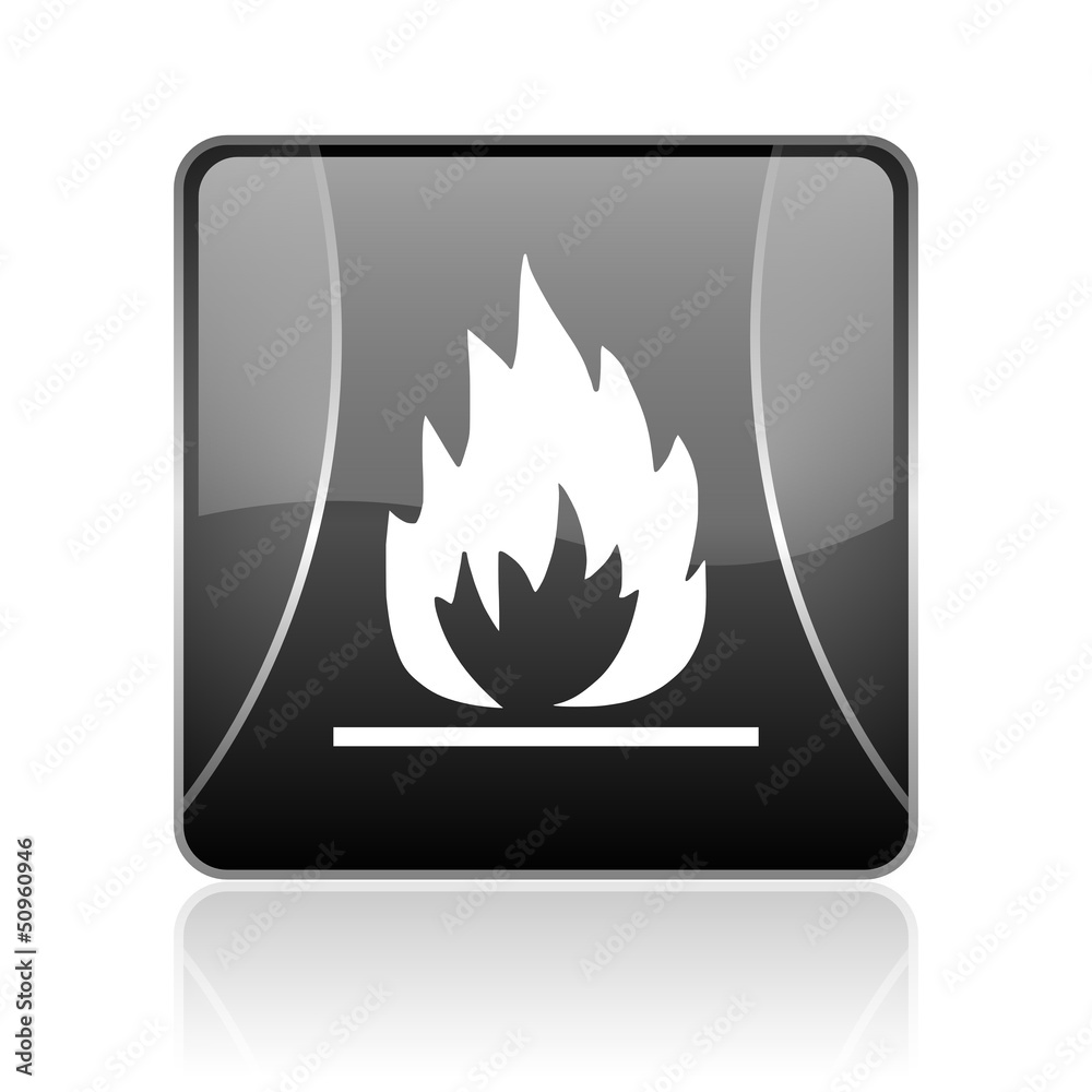 flames black square web glossy icon flames black square web glossy icon