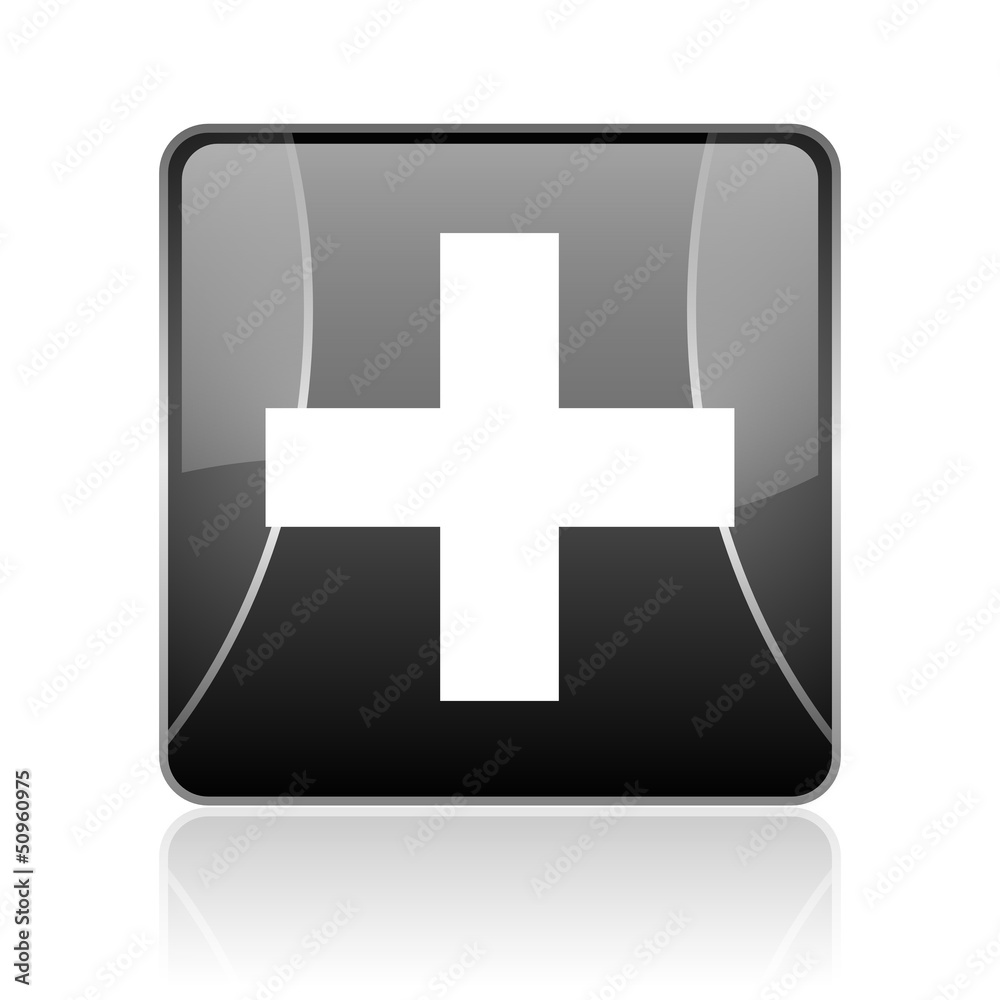 emergency black square web glossy icon emergency black square web glossy icon