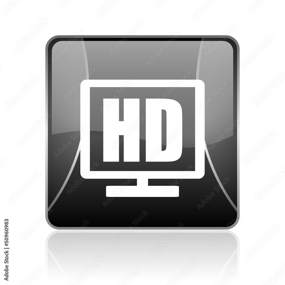 hd display black square web glossy icon hd display black square web glossy icon