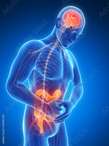 3d rendered illustration of a man having bellyache photo