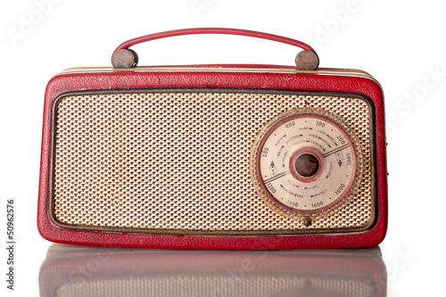 Sixties red portable transistor radio