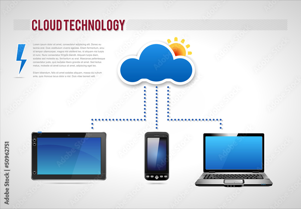 Cloud Technology Presentation Diagram Template Vector Cloud Technology Presentation Diagram Template Vector