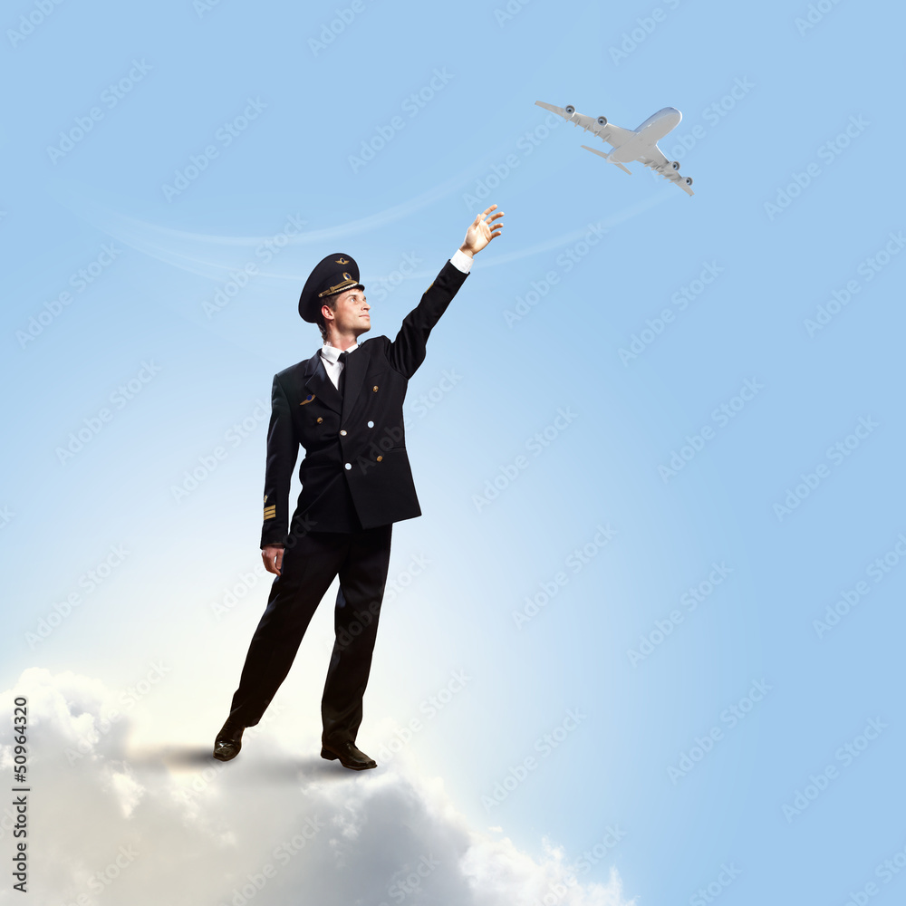 Image of pilot touching air Image of pilot touching air
