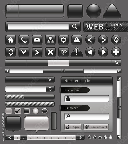 Blank buttons for website and app. Vector illustration