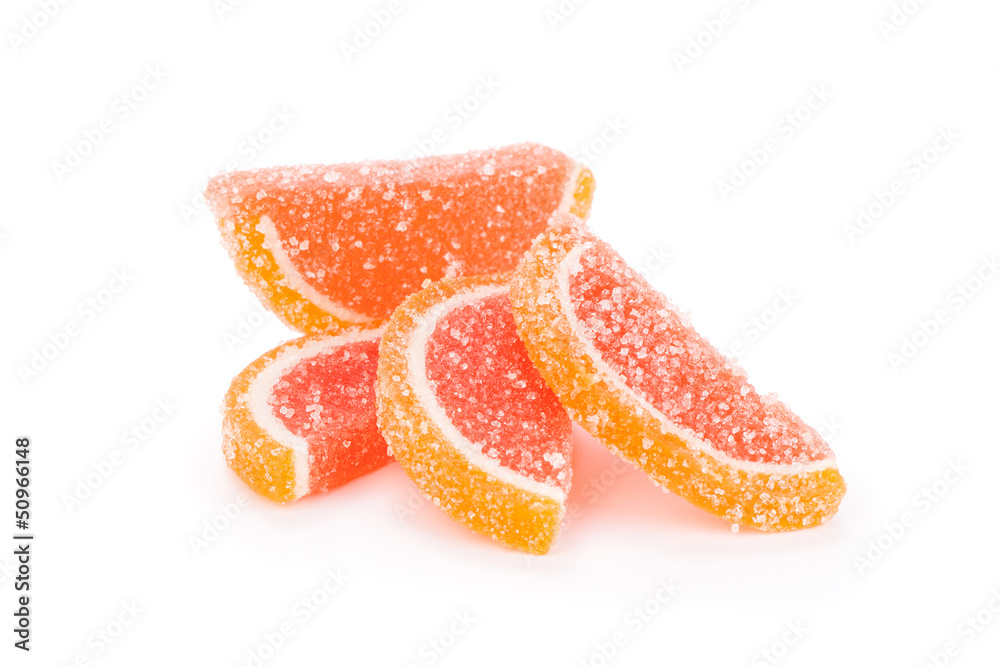 jelly candies on white background