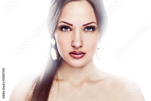 closeup portrait of a beautiful woman with beauty face