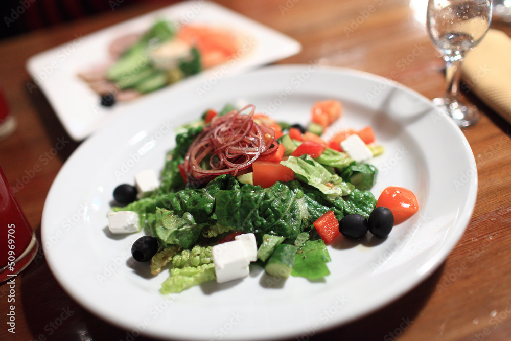 Greek salad in taverna Greek salad in taverna