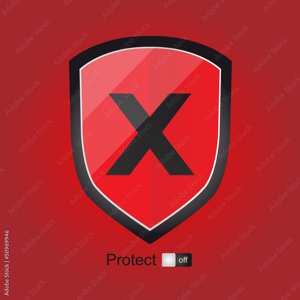 Fototapeta premium Red shield symbol - security
