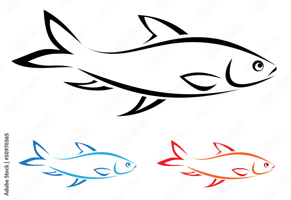 Vector image of an fish on white background Vector image of an fish on white background