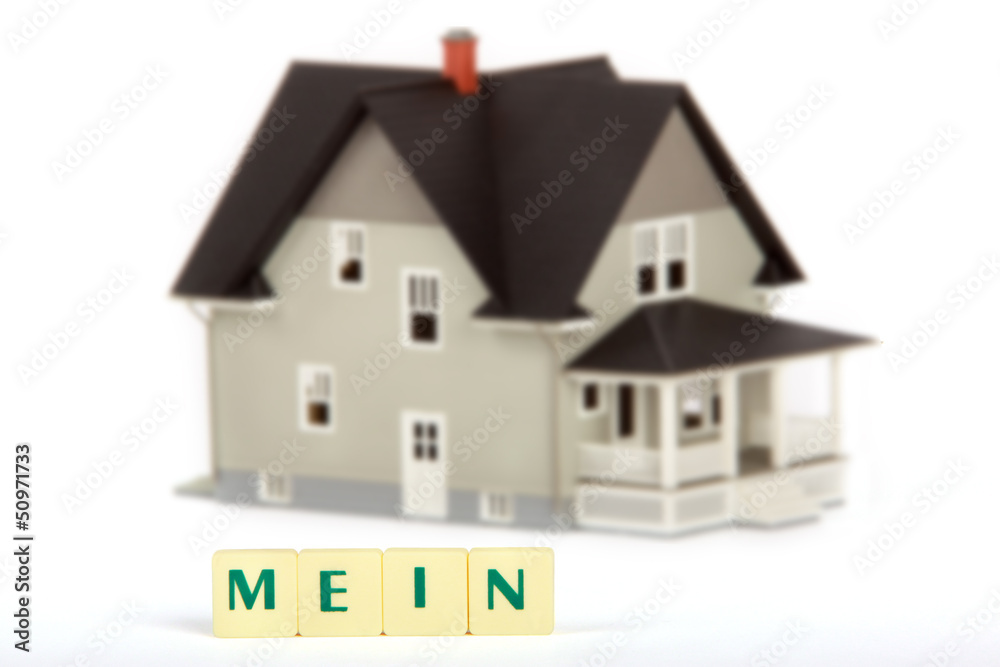 Modell von einem Einfamilienhaus Modell von einem Einfamilienhaus