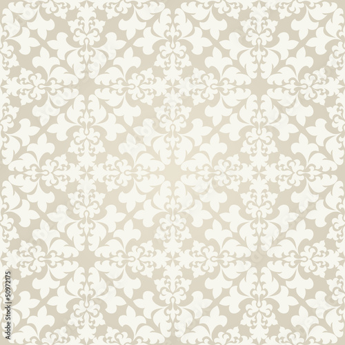 Seamless vintage wallpaper pattern. Abstract floral ornament.