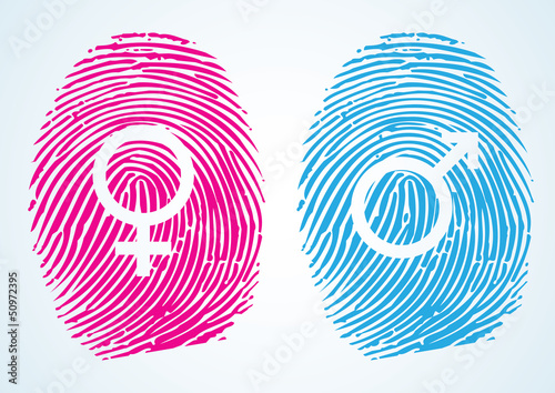 Male and Female Symbols in thumbprint