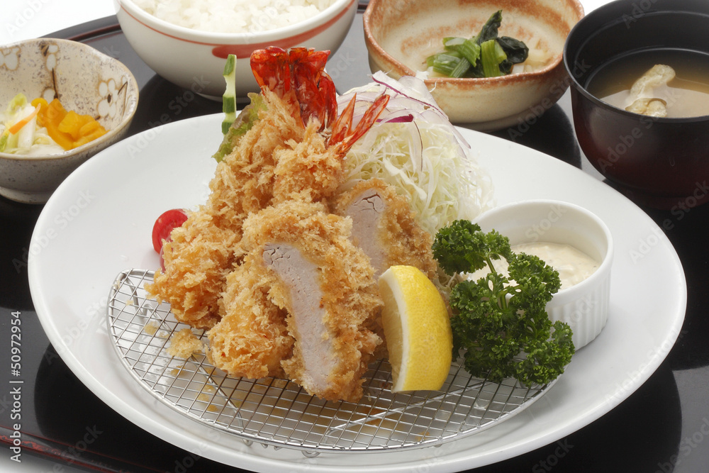 海老フライとヒレカツ御膳