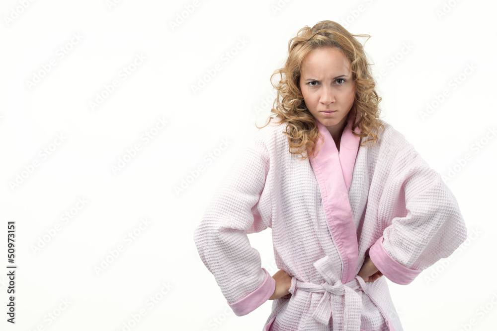A cute girl in a perturbed housecoat A cute girl in a perturbed housecoat
