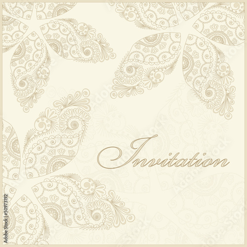 Beautiful invitation card with floral elements