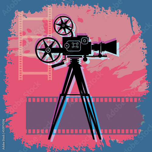 Abstract cinema background, vector illustration
