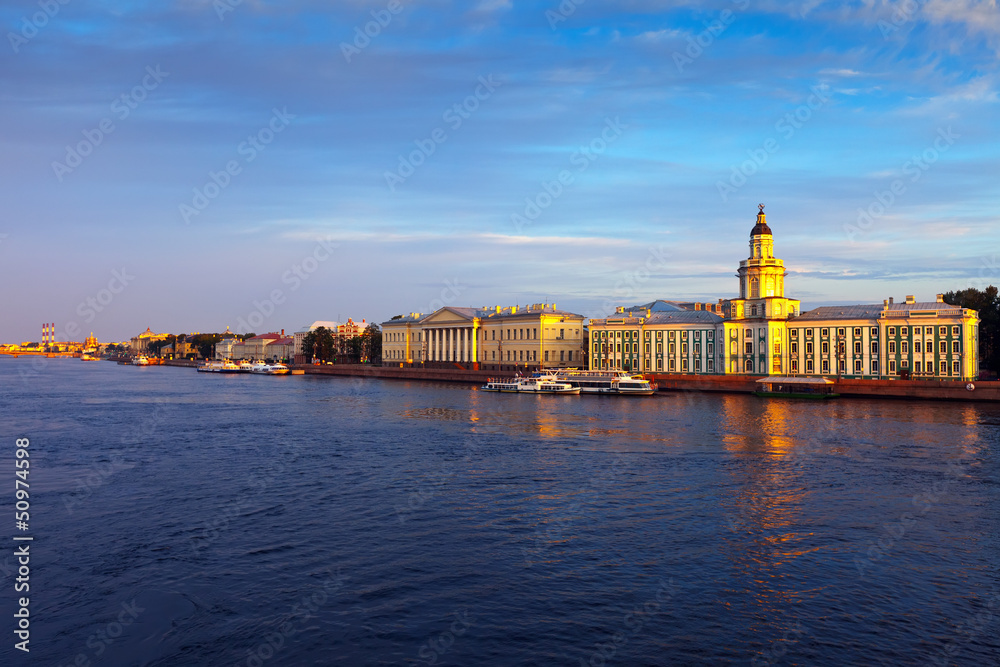 View of St. Petersburg. Universitetskaya Embankment