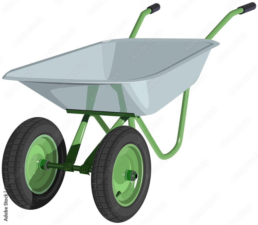 Metal wheelbarrow isolated