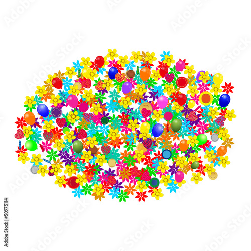 Assorted flower with balloons