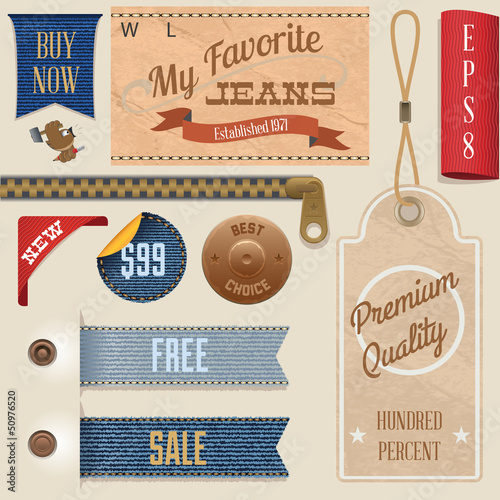 Jeans Labels Set