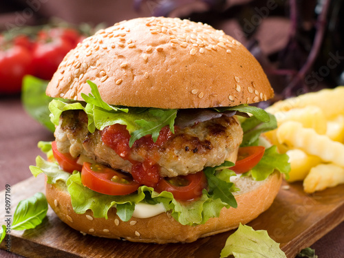 Obraz na płótnie hamburger w salonie