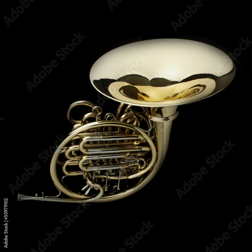 Horn instrument  on dark background