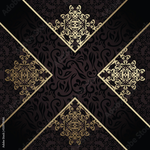 Stylish card. Original design. Floral background