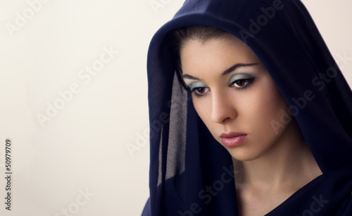 Woman in black veil