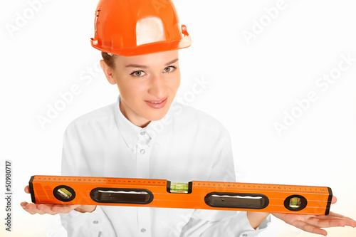 Young smiling woman architect