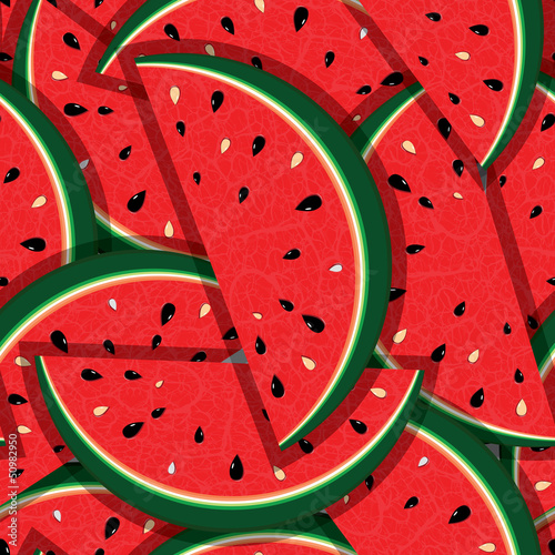 Fresh slices of red watermelon