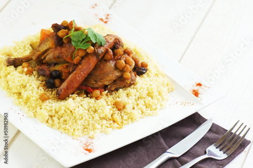 Bild auf Leinwand assiette de couscous 1