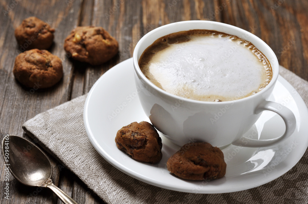 Cup of coffee with cookies Cup of coffee with cookies