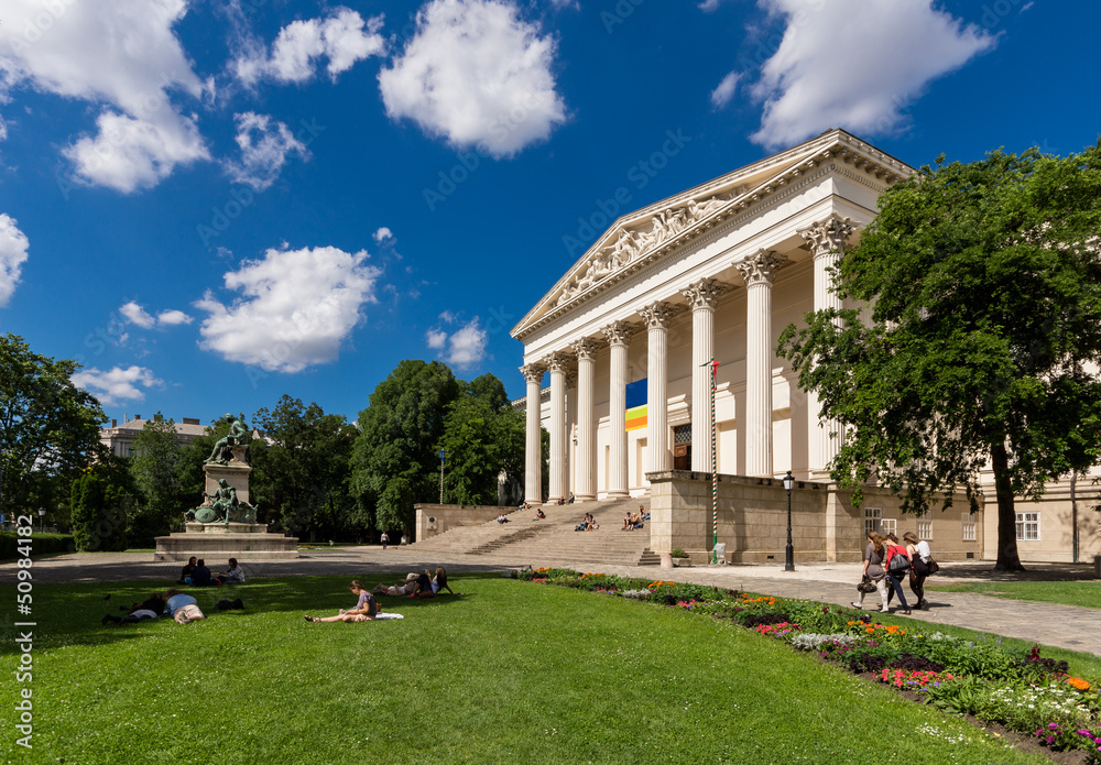 The Hungarian National Museum and the Gardens in Budapest, Hunga