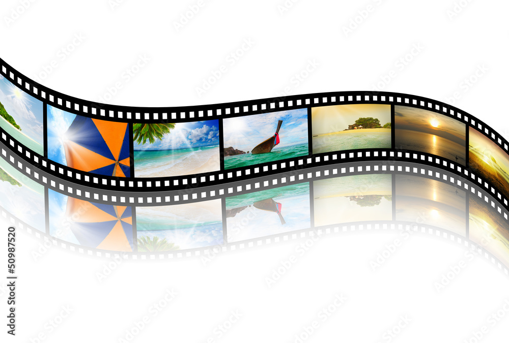 Film strip with beautiful holiday pictures
