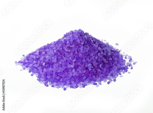 bath salt on white background, lavender