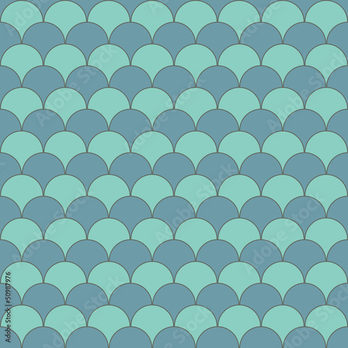 Seamless decorative blue scales pattern