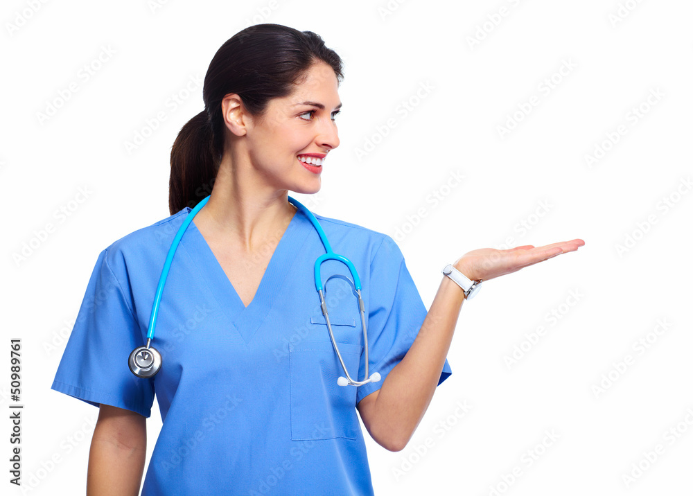 Smiling medical doctor woman with stethoscope. Smiling medical doctor woman with stethoscope.