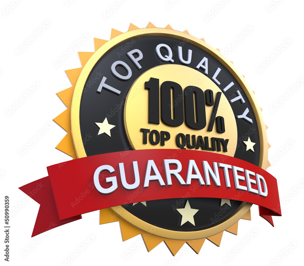 Top Quality Guaranteed Label with Gold Badge Sign Top Quality Guaranteed Label with Gold Badge Sign