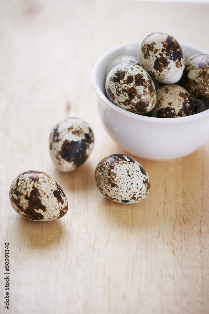 Quail eggs in ceramic bowl Quail eggs in ceramic bowl