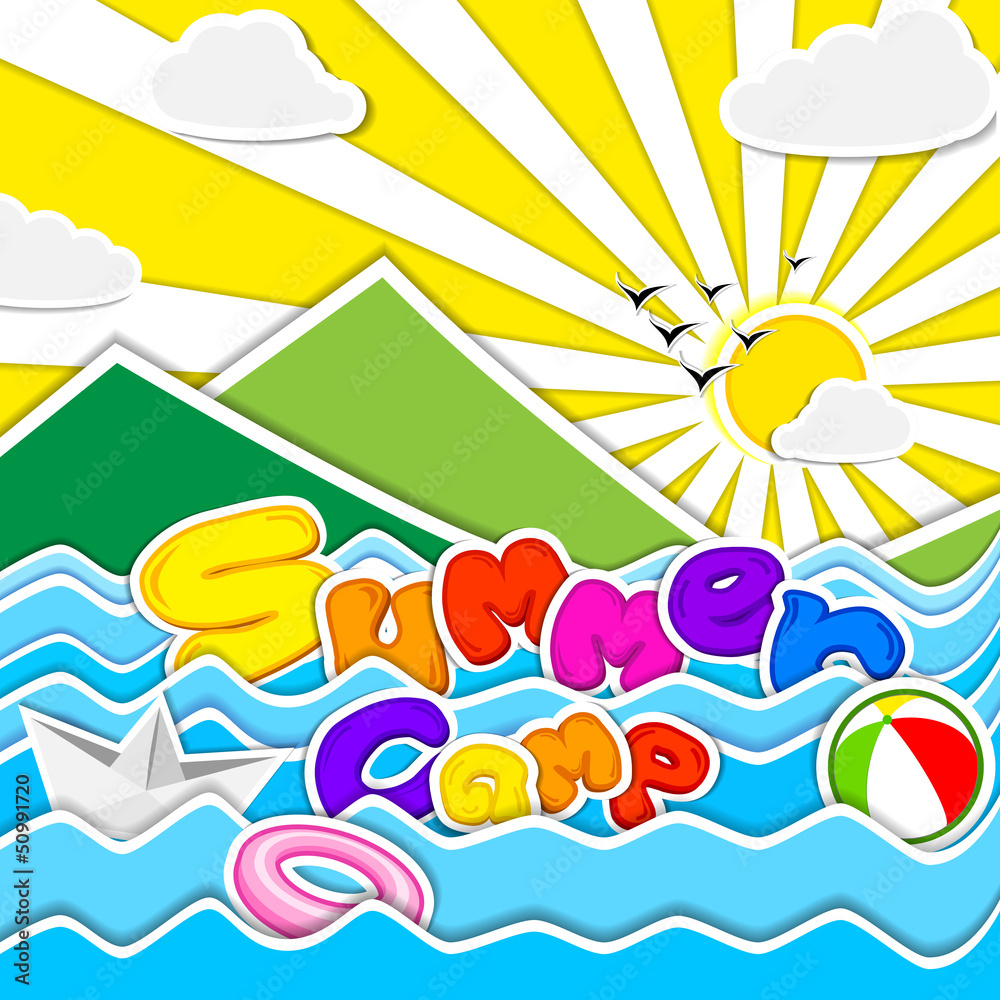 vector illustration of poster design for Summer Camp