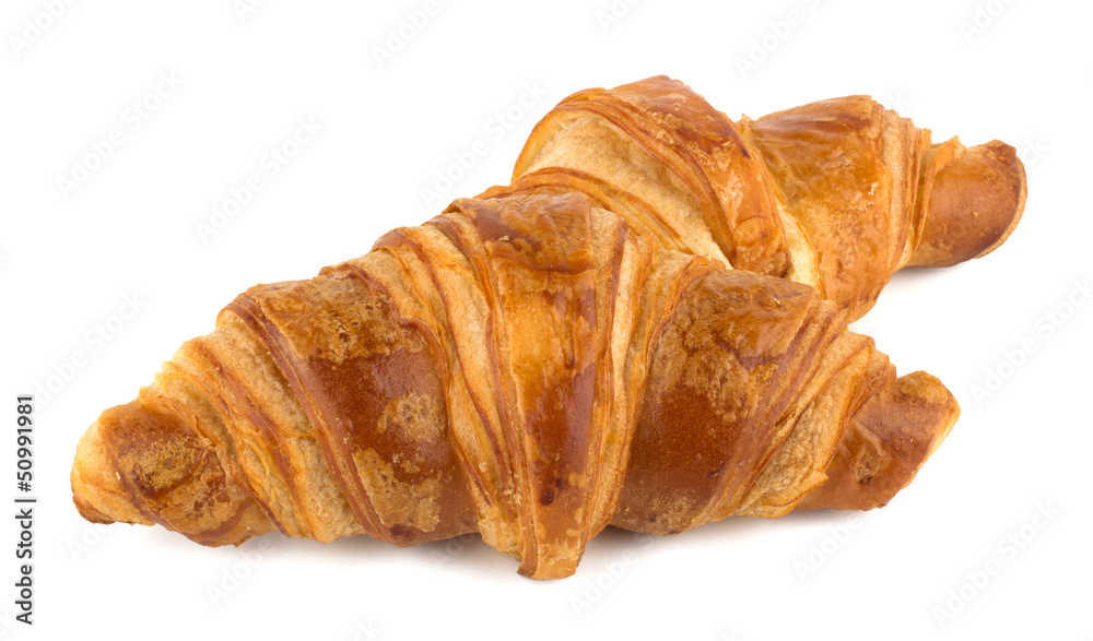 Croissant isolated on the white background