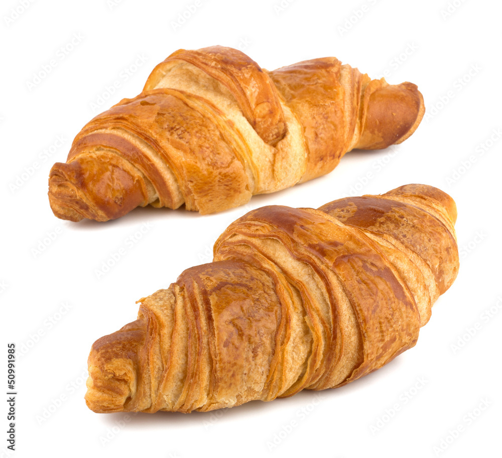 Croissant isolated on the white background