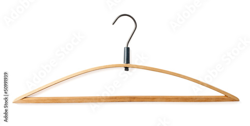 Coat hanger isolated on white, clipping path included.